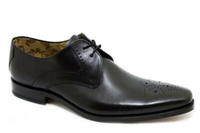 Loake Rahmengenähte Premium Herrenschuhe 2 Eye Brogue Powers Black