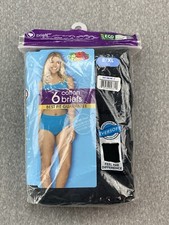 Fruit of the loom Cotton Briefs Panty Women Sz 8/XL Black Open Bag Lot of 5 NWT