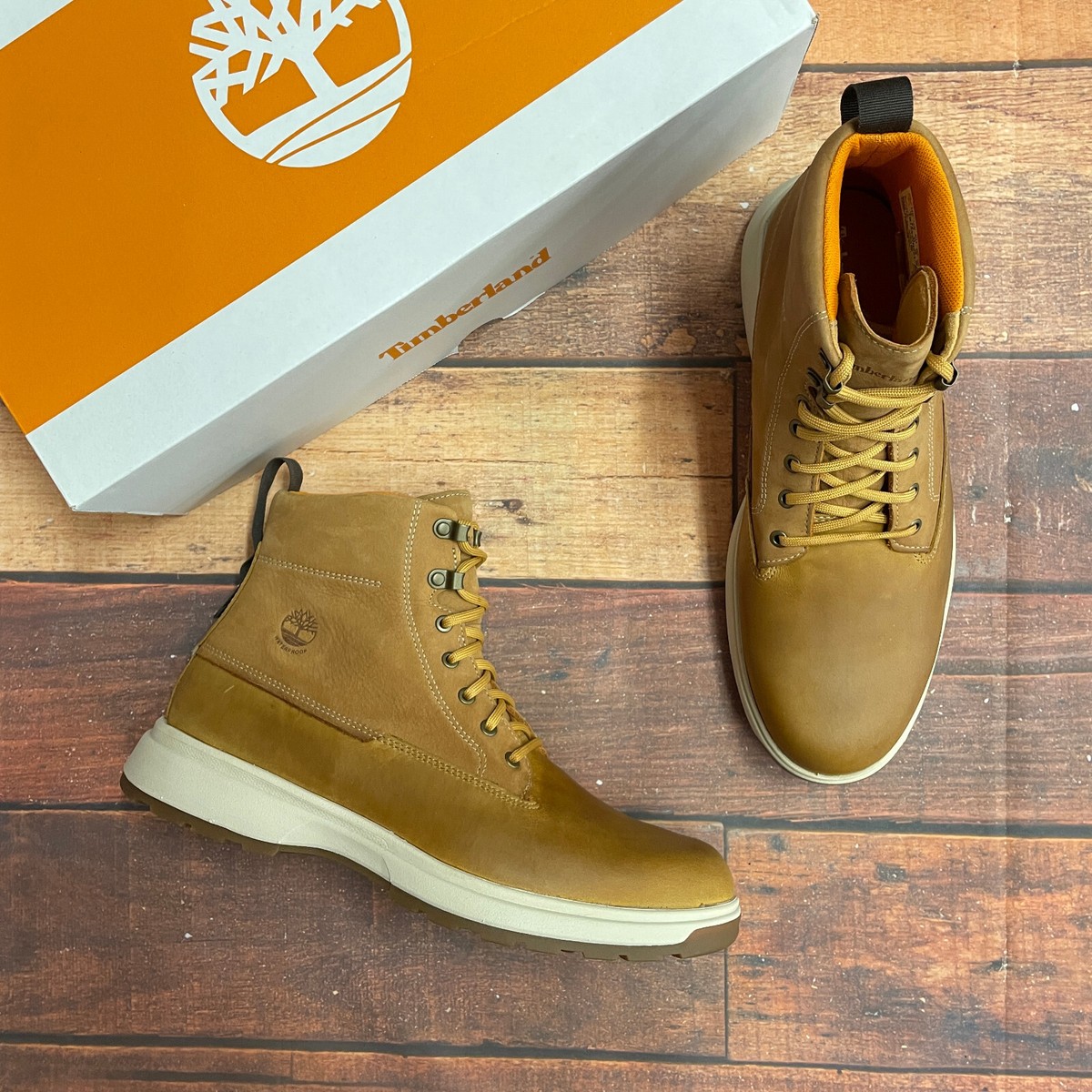 Timberland Men's Atwells Ave MID Wheat Waterproof Leather Boots