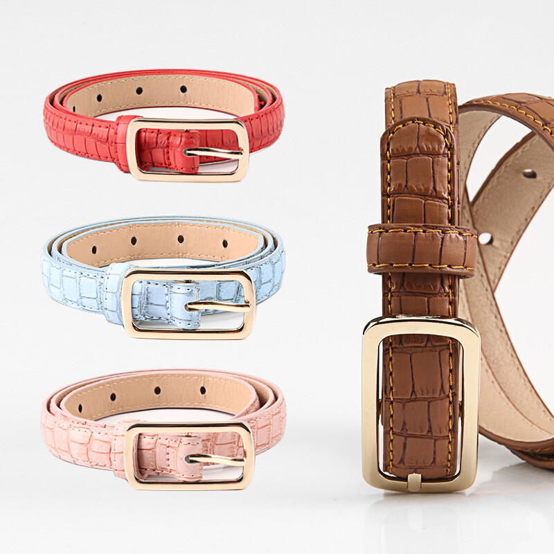 Women Skinny Snake Printed Faux Leather Belt Dress Jeans  display picture 1