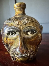 Lufkin Art Pottery FACE JUG Hand Made Crafted 2015 Folk Art N CAROLINA Ugly