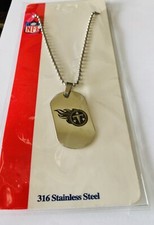 Tennessee Titans Logo Stainless Steel Metal Dog Tag Necklace LotPS