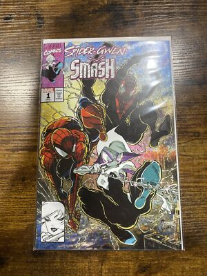 SPIDER-GWEN: SMASH #1 * NM+ * KAARE ANDREWS TRADE VARIANT SPIDER-MAN MILES   