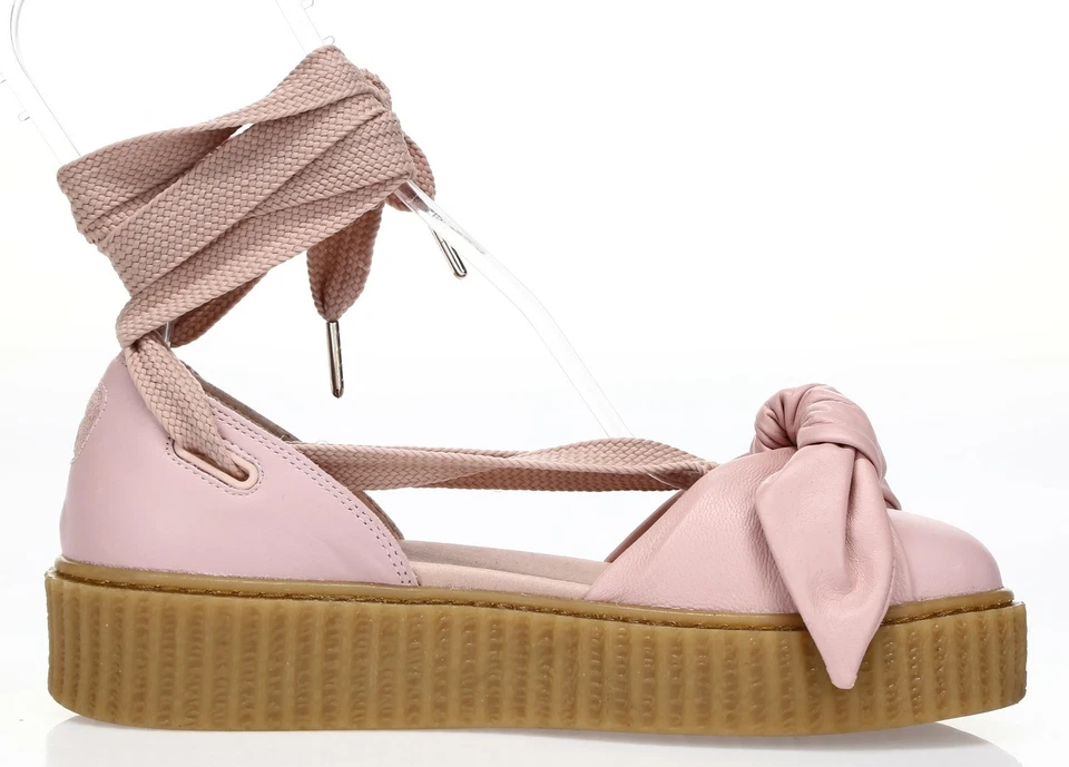 FENTY PUMA BY RIHANNA Pink Tint Leather Bow Creeper Sandals Shoes Size 7.5 - Image 4 of 4