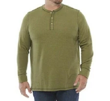 The Foundry Supply Co. Men's Long Sleeve Henley T-Shirt 2XL French Green Olive