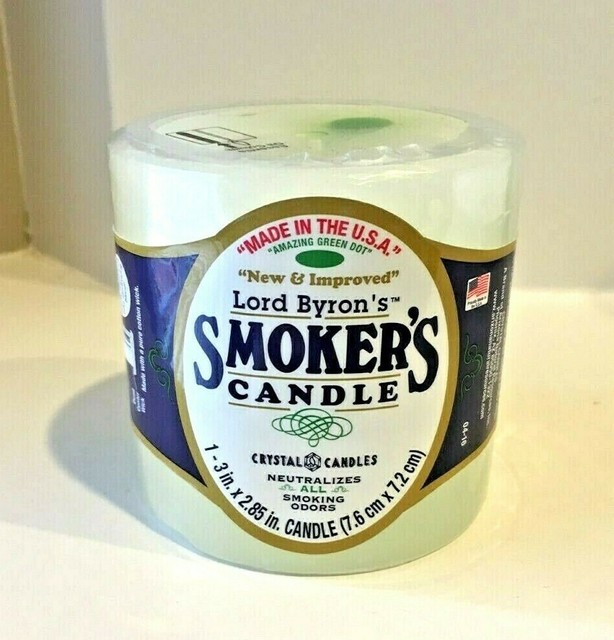 3 Lord Byron's Byrons Smoker's Pillar Candles Cigar Cigarette Odor