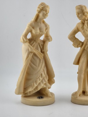 Vintage A. Santini Sculpture Colonial Victorian Man Woman Couple