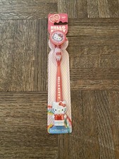Vintage New Hello Kitty Suction Cup Bottom Kid Toothbrushes  Cap Travel Kit