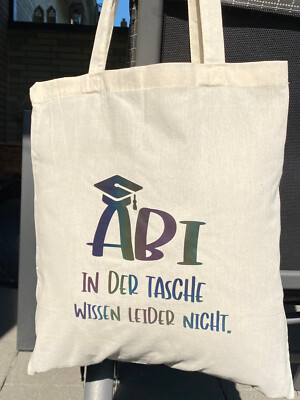Witziger Jutebeute personalisiert Geschenk zum Abitur Geschenk Abi in der Tasche