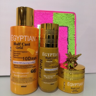   Authentic 3 in 1  Egyptian gold  Lotion,  Serumand Face Cream.