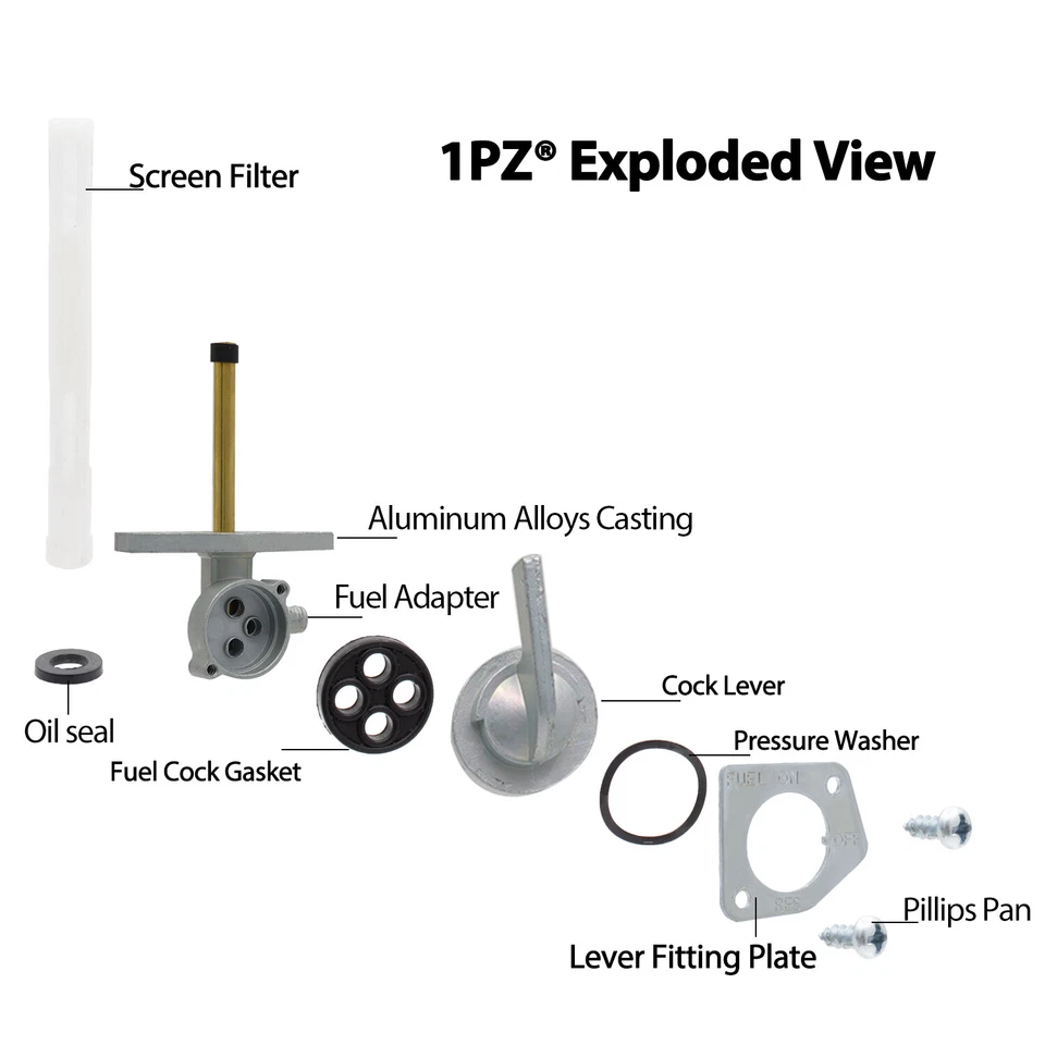 Gas Tank Fuel Petcock Valve Honda XR200R XR250R XR350R XR400 XR500R XR600R XR650 - Image 2 of 4