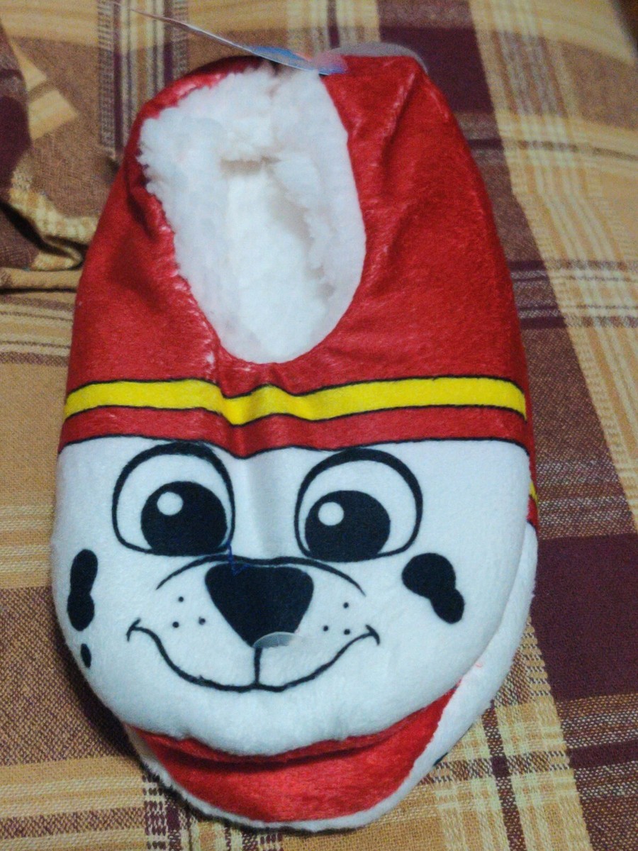 PAW PATROL MARSHALL Unisex Fuzzy Babba Slippers size 4t-5t shoe size 8-13