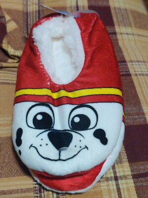 PAW PATROL MARSHALL Unisex Fuzzy Babba Slippers size 4t-5t shoe size 8-13 