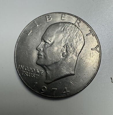 Vintage 1974 One Dollar Silver Liberty Eisenhower Coin Flying