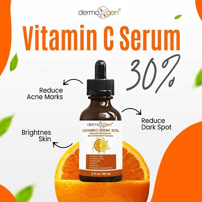 PURE VITAMIN C SERUM 30% (2 FL OZ) + E + RETINOL + HYALURONIC ACID ANTI-AGING 