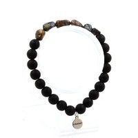 Mineralien Und Edelsteine. Pietersit Armband Aus Den USA + Schwarze Onyxperlen