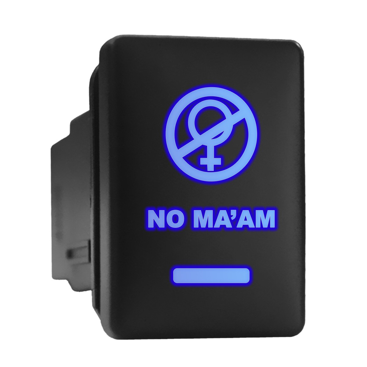 NO MAAM Blue LED Backlit Switch Short Push Button 1.28
