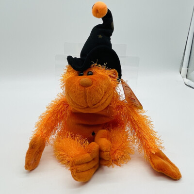 March of Dimes Halloween Witch Orange Gorilla Ape Monkey With Tag Bean Bag Plush