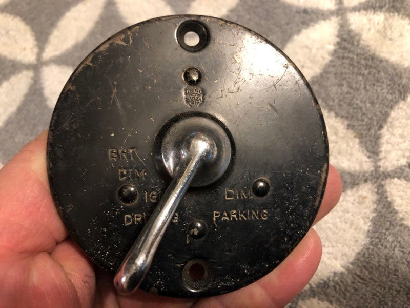 Early Antique DELCO REMY IGNITION LIGHT SWITCH Original OEM equiptment 