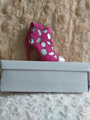 Cape Robbin Date Night NIB Lena Size 10 Fuchsia Peeptoe Bootie/Stilettos