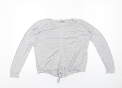 NEXT Damen Pullover grau Rundhals Viskosemischung Größe 12