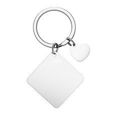 Custom Love Heart Keychain for Women Men Personalised Free Engraving Keyring