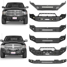 Off-road Front Bumper Bar Wled Light Winch Plate Fit 2013-2018 Dodge Ram 1500