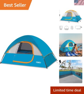 Lightweight 2-Person Waterproof Dome Tent with Easy Setup - Camping Essential