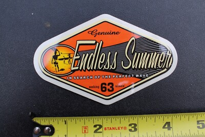 Endless Summer Bruce Brown Film Robert August Orange V35 Vintage Surfing STICKER