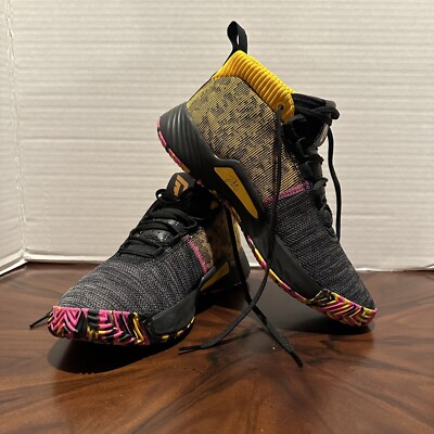 Adidas Dame Core Black Shock Pink Asia Tour Sneakers EF9367 Men's Size 9