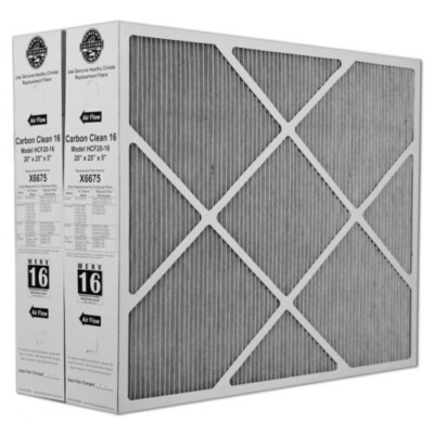 Lennox X6675 Carbon Clean 20'' x 25'' x 5'' MERV 16 Filter for HCC20-28 (2-Pack)