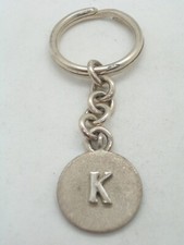 Keychain With Letter - K - In 925 Silver - Initial - Alphabet - Bris 