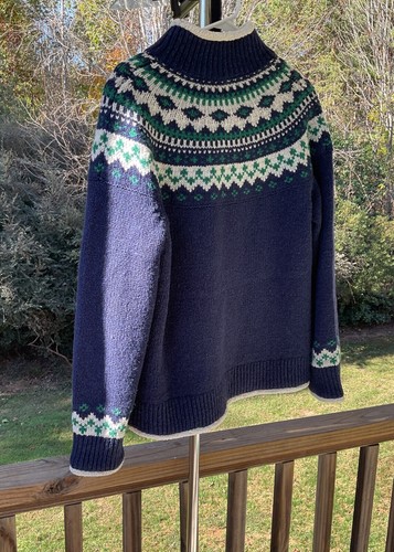 L.L. Bean Nordic Fair Isle Women Medium 100% Lambswool Full Zip Cardigan Sweater - Picture 15 of 22