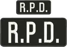 R.P.D. EMBROIDERY PATCH10X4 AND 5X2 HOOK ON BACK BLACK/WHITE