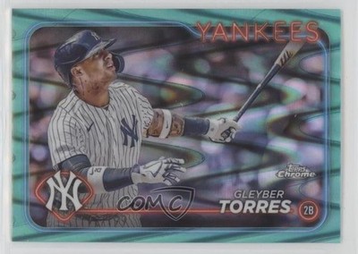 2024 Topps Chrome Aqua RayWave Refractor 172/199 Gleyber Torres #280 3v8