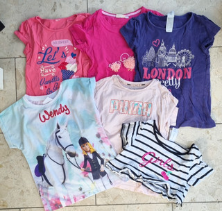 6 C&A niña 122 128 camiseta sin vientre túnica top manga corta Sweat Jersey