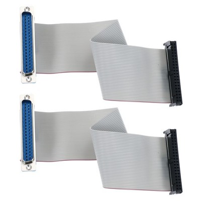 IDC Wire Flat Ribbon Cable DB37 Male to FC-40 Female 20cm Length 2pcs