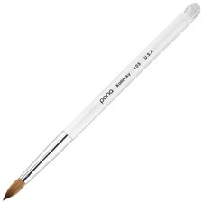 Pure Kolinsky Hair Acrylic Nail Brush - Oval Crimped Clear Acrylic Handle Si...