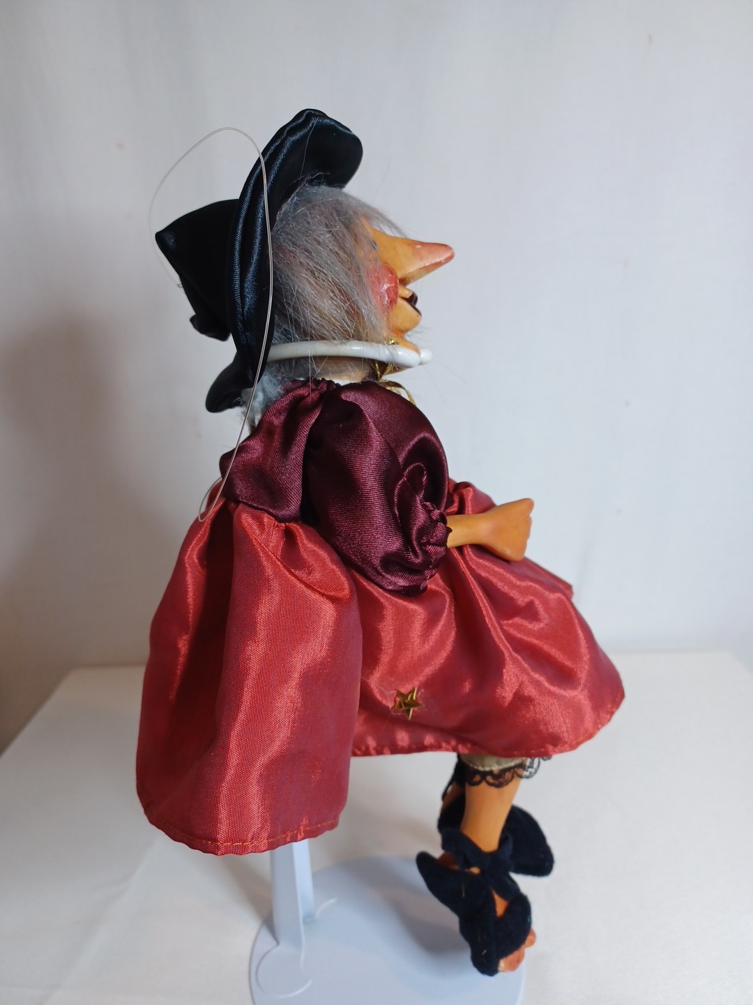 Vintage Hanging Kitchen Witch Doll Porcelain Face No Broom “Good Luck” - second product detail image