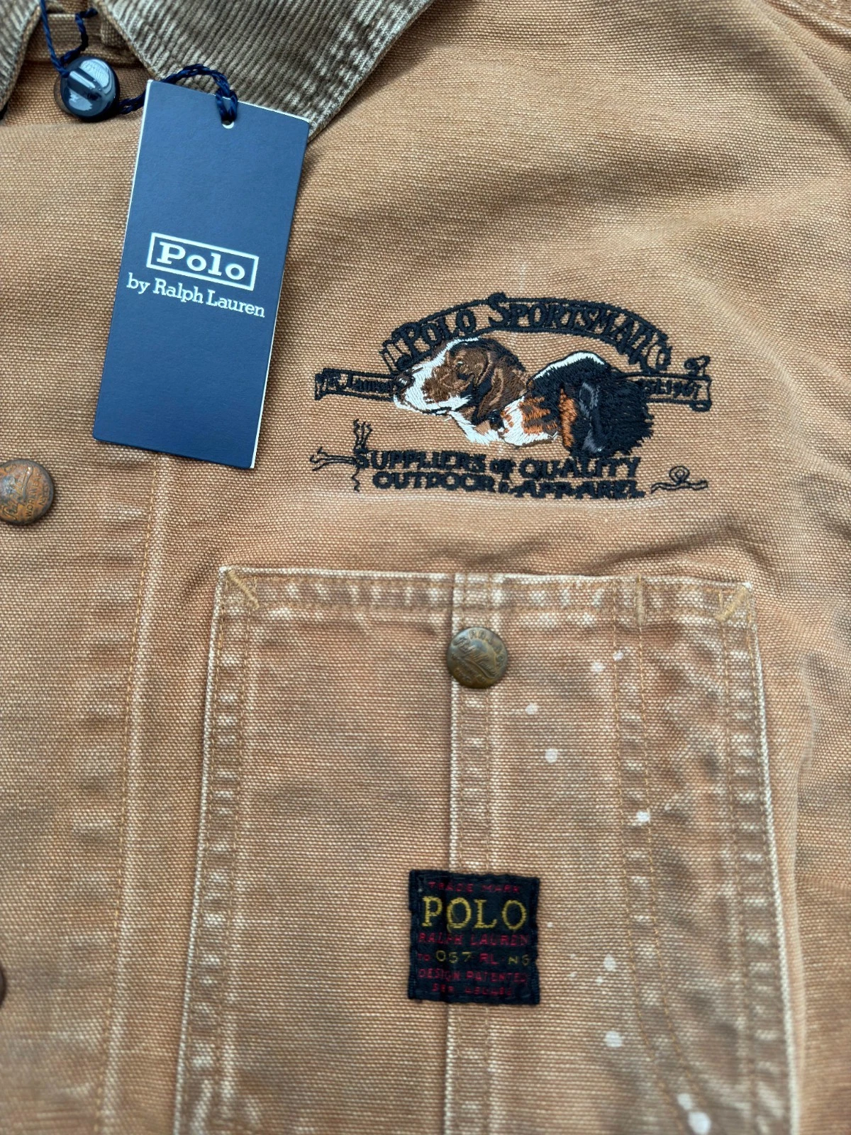 Polo Ralph Lauren Men’s Brown Sportsman Work Utility Dog Jacket Canvas XL Bnwt image 10