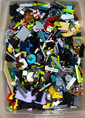 Bulk LEGO LOT 10 Pounds of Bricks Parts Pieces Tires Plates Doors Minifigures