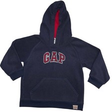 GAP Navy Blue Fleece Hooded Sweatshirt w/RED GAP logo Size 5 years