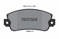 Textar Bremsbelagsatz, Scheibenbremse 2095005 FüR Autobianchi Lancia Seat