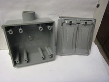 TayMac Outdoor MX2050S Metal  Weatherproof Receptacle Cover With Carlon BOX