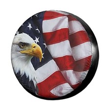 Spare Tire Cover Dust-Proof Wheel 13"for diameter 21"-23" American Flag Eagle