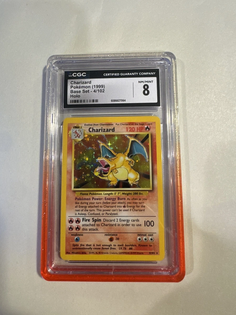 Pokémon TCG Base Set Charizard Grade 8 Individual Collectible Card