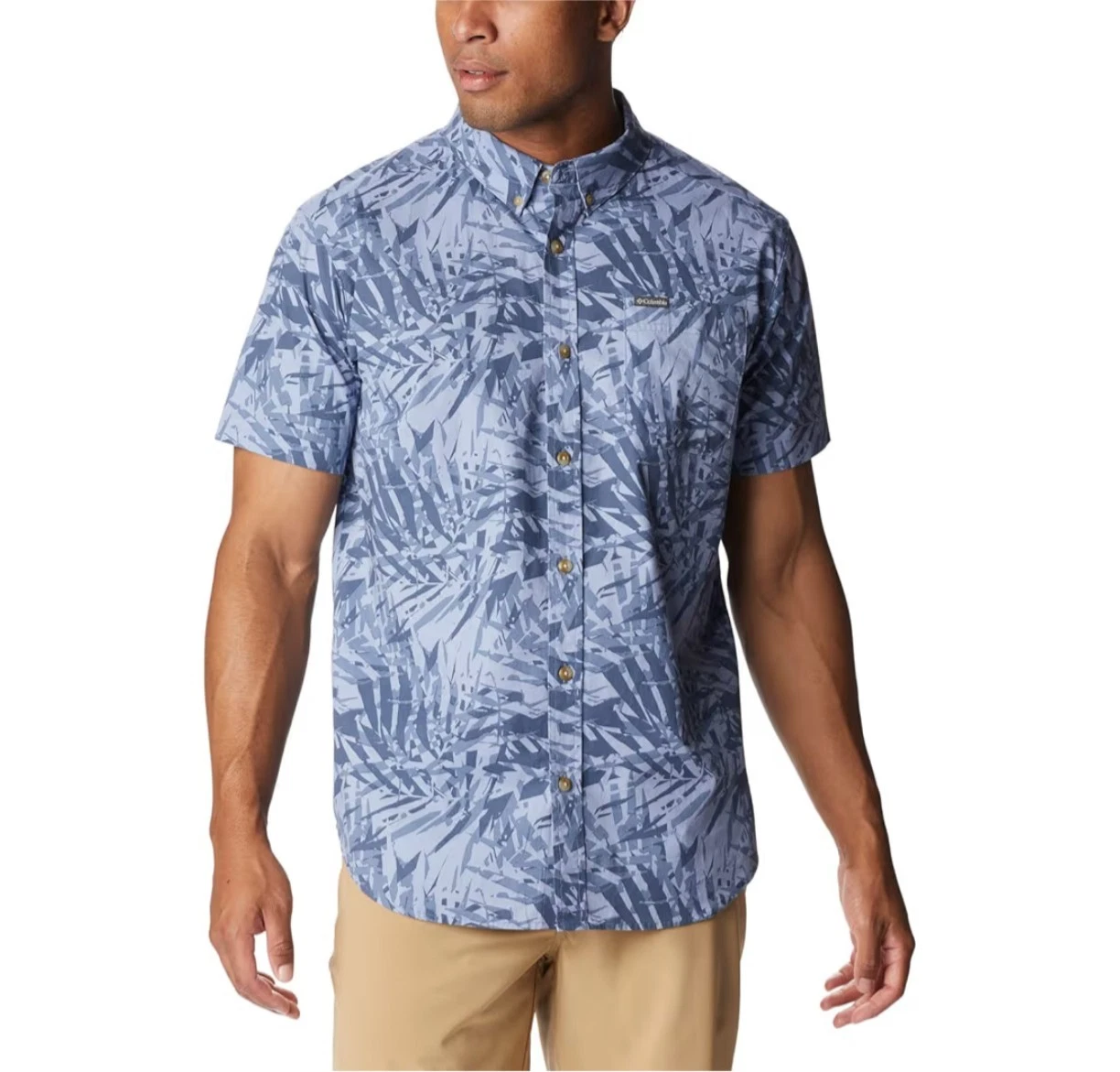 Columbia Rapid Rivers Men’s Size S Printed Short Sleeve Button-Up Fishing Hiking