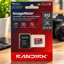 SanDisk ImageMate 512GB Class 10 microSDXC UHS-I micro SD Card Adapter BRAND NEW