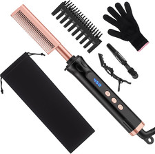 Hot Comb for Lace Front Wigs, Ceramic Electric Straightening Combs with 14 Tempe
