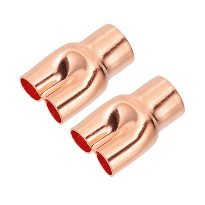 1'' x 5/8'' x 5/8'' ID Y Type Copper Fitting 2Pcs Joint Union Intersection